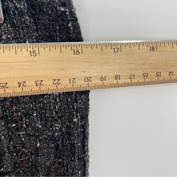 Per Se Skirt Womens Sz 8 Black Silver Metallic Wool Linen Silk Pencil Beaded 6 - Picture 4 of 6